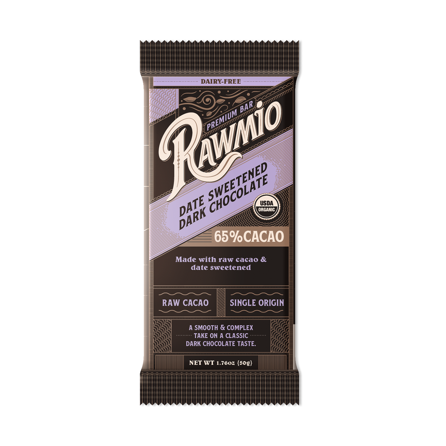 Premium Date-Sweetened Chocolate Bar - 65% Cacao