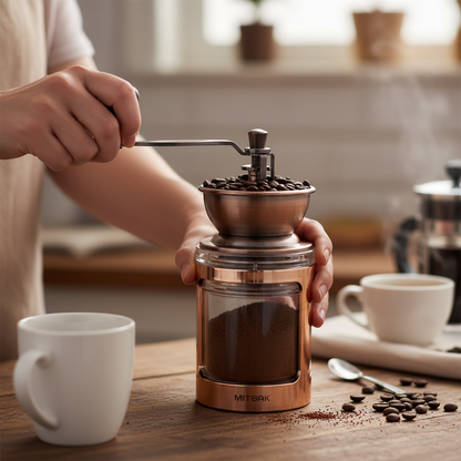 MITBAK Manual Coffee Grinder with Adjustable Burr Mill