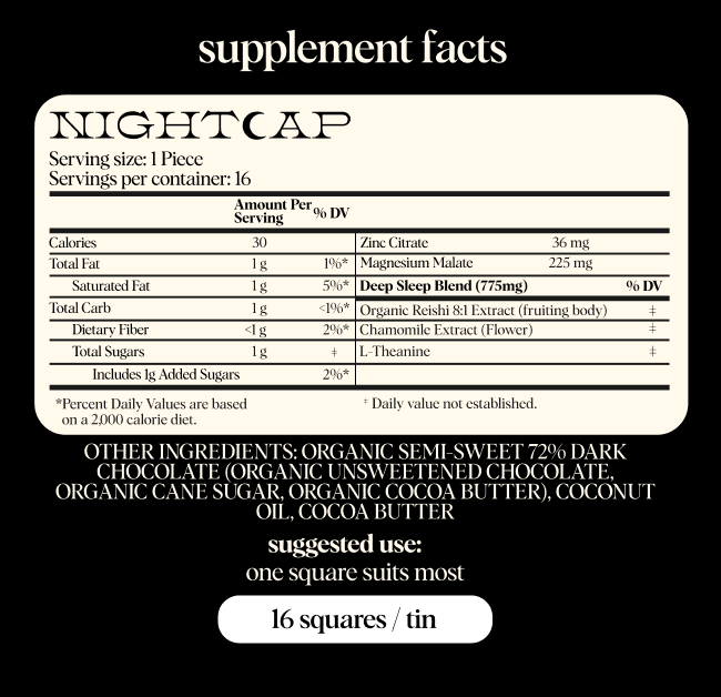 Nightcap Mushroom Chocolate Supplement (Sleep)