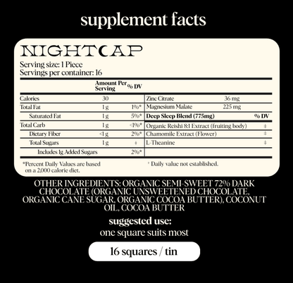 Nightcap Mushroom Chocolate Supplement (Sleep)